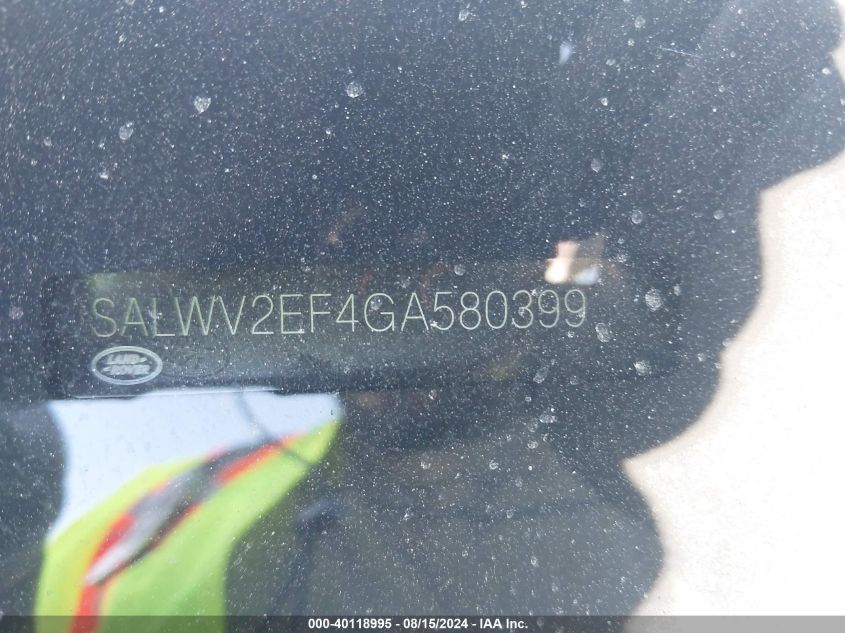 2016 Land Rover Range Rover Sport 5.0L V8 Supercharged Autobiography VIN: SALWV2EF4GA580399 Lot: 40118995