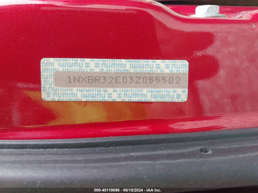 2003 Toyota Corolla Ce VIN: 1NXBR32E03Z055582 Lot: 40119096