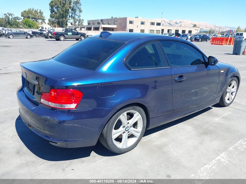 2011 BMW 128I VIN: WBAUP9C54BVL89611 Lot: 40119205