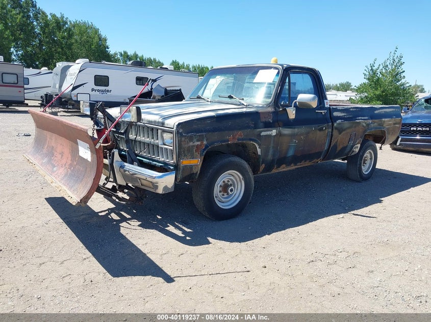 1982 GMC K2500 black pickup gasoline 1GTGK24MXCJ505091 photo #3