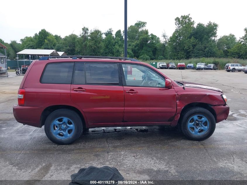 2007 Toyota Highlander V6 VIN: JTEEP21A270207175 Lot: 40119279