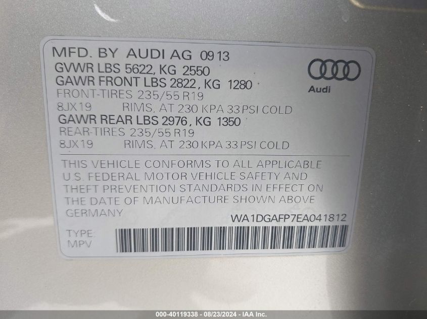 WA1DGAFP7EA041812 2014 Audi Q5 3.0T Premium Plus