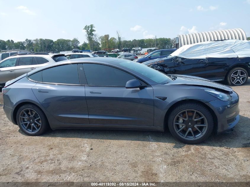 2021 Tesla Model 3 Standard Range Plus Rear-Wheel Drive VIN: 5YJ3E1EA6MF045439 Lot: 40119392