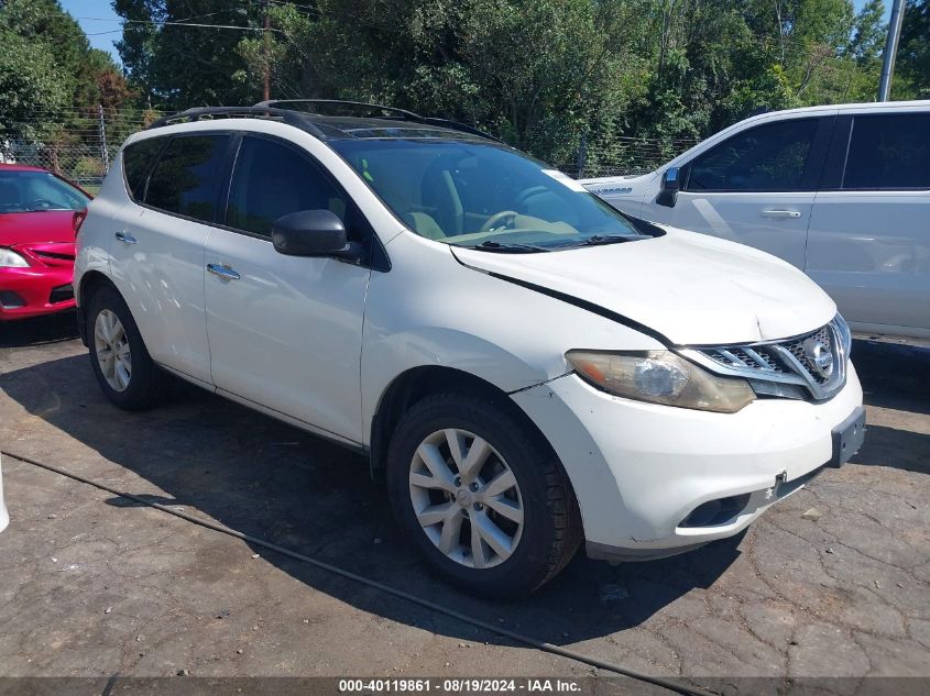 2012 Nissan Murano Sv VIN: JN8AZ1MW3CW202562 Lot: 40119861