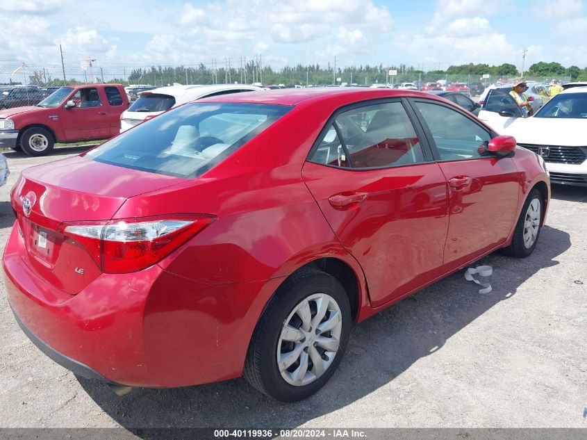 2016 Toyota Corolla L/Le/Le Pls/Prm/S/S Pls VIN: 2T1BURHE1GC707285 Lot: 40119936