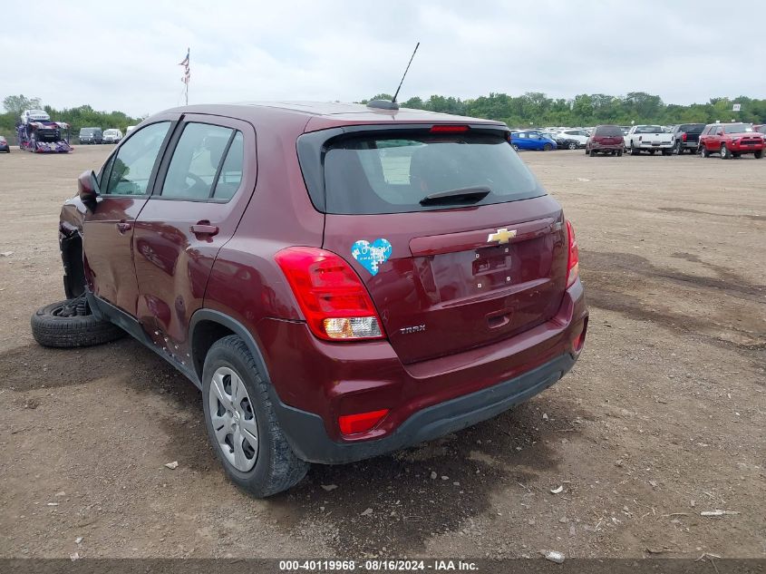 2017 Chevrolet Trax Ls VIN: 3GNCJKSB9HL263856 Lot: 40119968