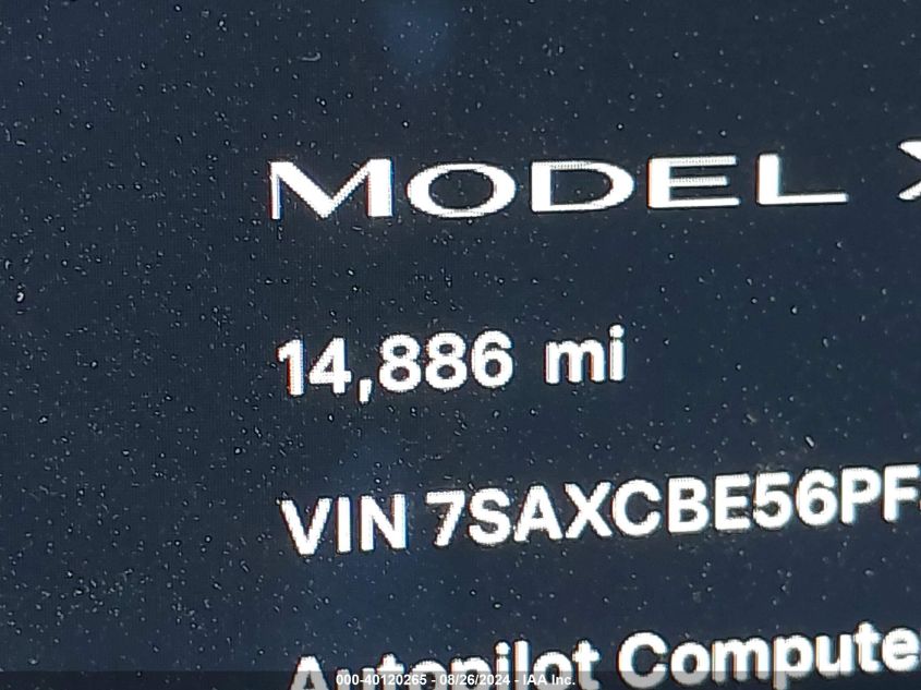 2023 Tesla Model X Dual Motor All-Wheel Drive/Standard Range VIN: 7SAXCBE56PF384113 Lot: 40120265