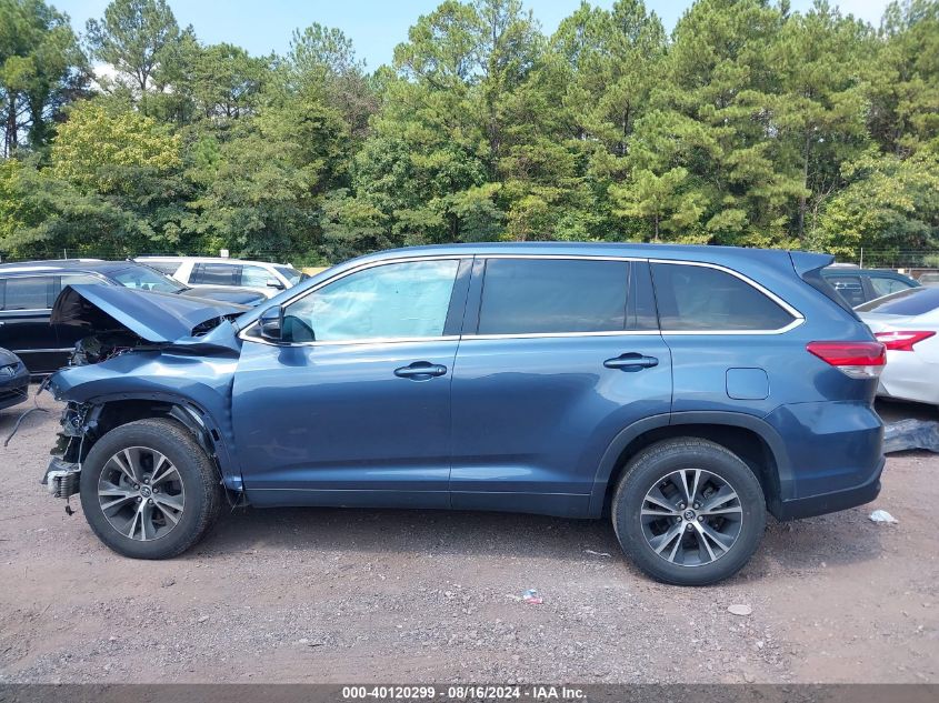 2019 Toyota Highlander Le/Le Plus VIN: 5TDZZRFH2KS299747 Lot: 40120299