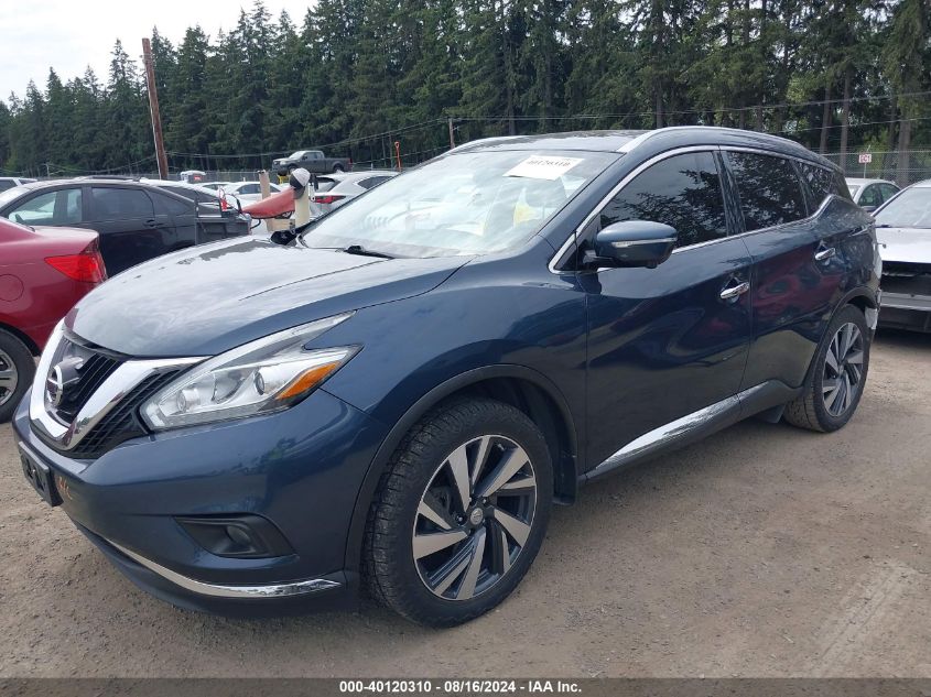 2015 Nissan Murano S/Sl/Sv/Platinum VIN: 5N1AZ2MH6FN248105 Lot: 40120310