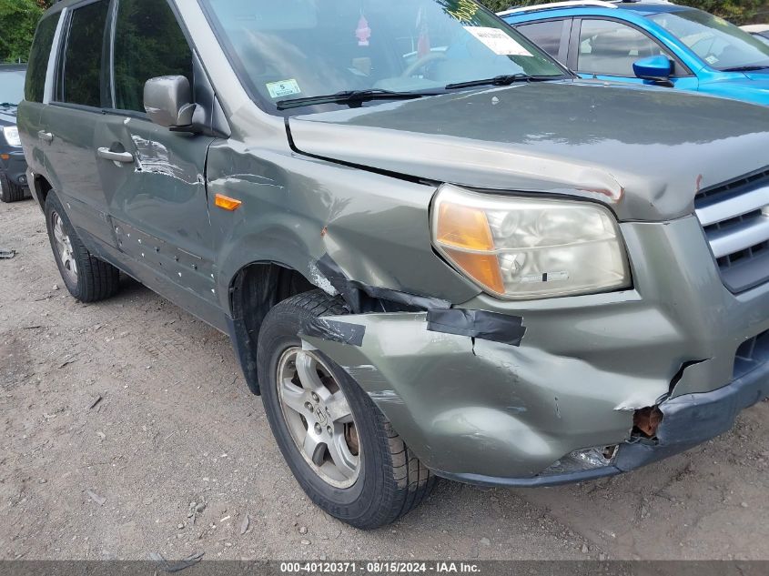 2007 Honda Pilot Ex-L VIN: 2HKYF18537H520620 Lot: 40120371