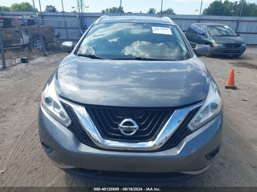 2016 Nissan Murano Sl VIN: 5N1AZ2MG4GN165815 Lot: 40120889