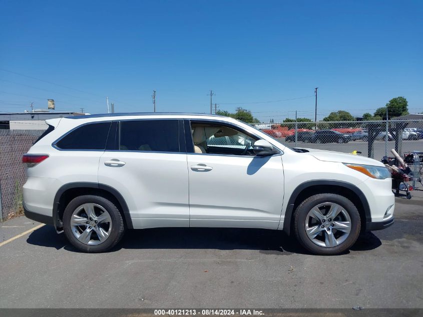 2015 Toyota Highlander Limited Platinum V6 VIN: 5TDDKRFH4FS201628 Lot: 40121213