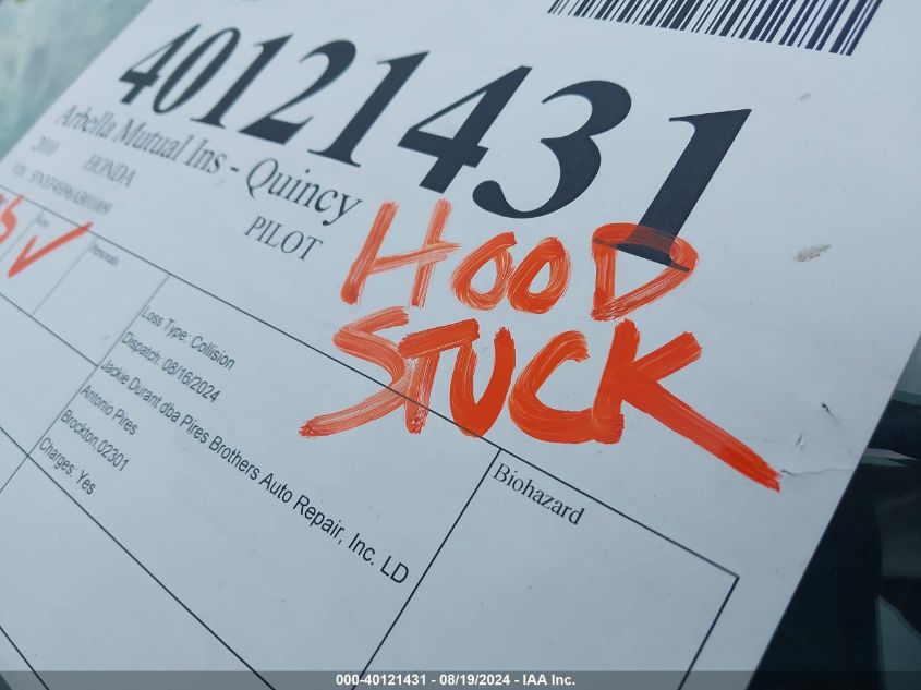 2010 Honda Pilot Touring VIN: 5FNYF4H96AB010093 Lot: 40121431