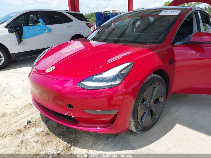 2021 Tesla Model 3 Standard Range Plus Rear-Wheel Drive VIN: 5YJ3E1EA2MF047012 Lot: 40121477