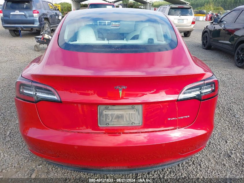 2021 Tesla Model 3 Long Range Dual Motor All-Wheel Drive VIN: 5YJ3E1EB7MF055342 Lot: 40121633