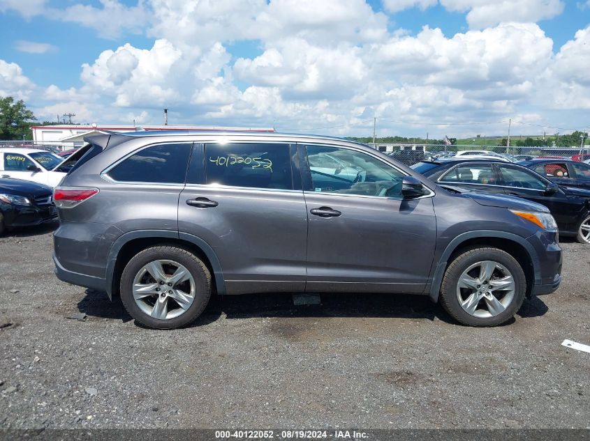 2014 Toyota Highlander Limited V6 VIN: 5TDDKRFH7ES027052 Lot: 40122052