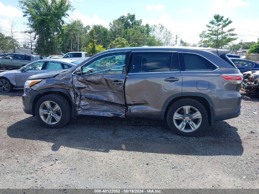 2014 Toyota Highlander Limited V6 VIN: 5TDDKRFH7ES027052 Lot: 40122052