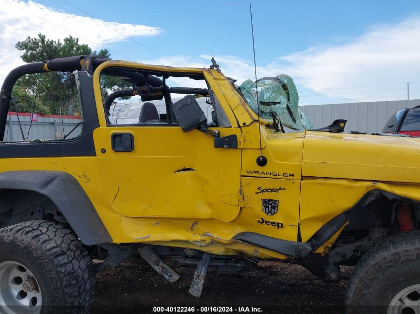 2002 Jeep Wrangler / Tj Sport VIN: 1J4FA49S52P703262 Lot: 40122246