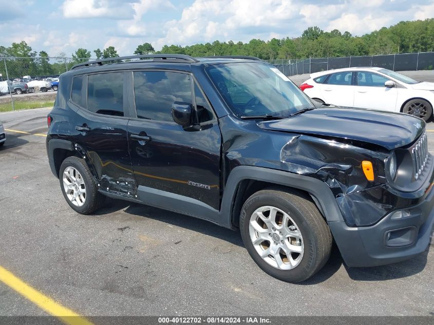 2018 Jeep Renegade Latitude Fwd VIN: ZACCJABBXJPJ52956 Lot: 40122702