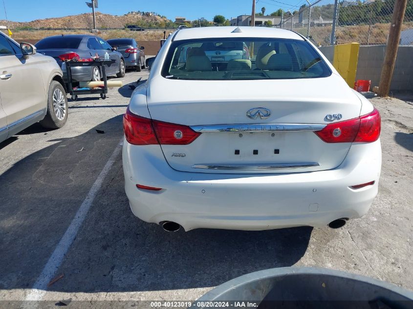 2015 Infiniti Q50 Hybrid Premium VIN: JN1AV7AR5FM850318 Lot: 40123019