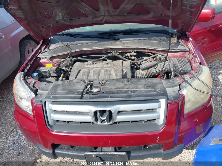 2006 Honda Pilot Ex-L VIN: 5FNYF28776B020769 Lot: 40123307