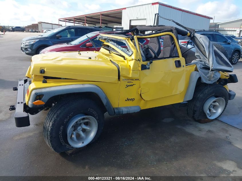 2001 Jeep Wrangler Sport VIN: 1J4FA49SX1P356199 Lot: 40123321