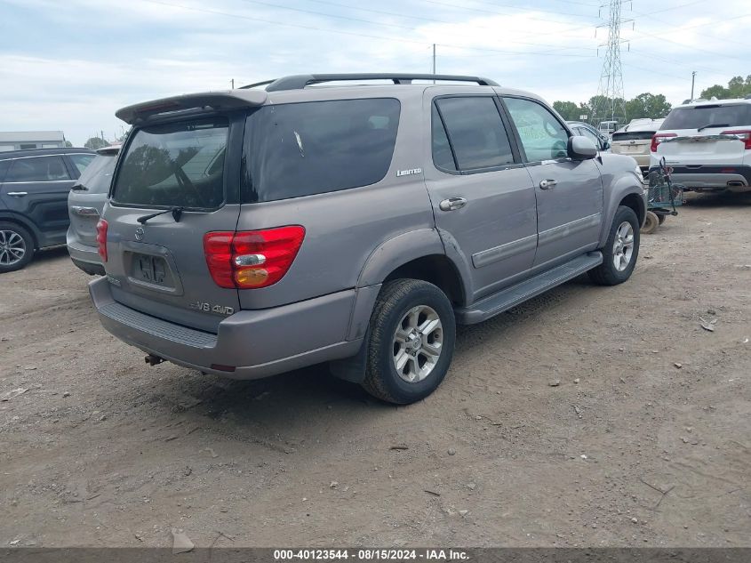 2001 Toyota Sequoia Limited V8 VIN: 5TDBT48A81S020211 Lot: 40123544