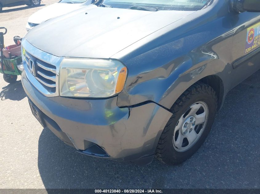 2012 Honda Pilot Lx VIN: 5FNYF4H2XCB026254 Lot: 40123840