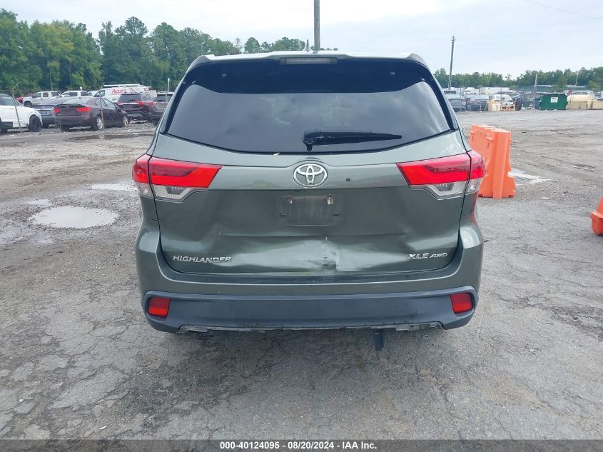 2019 Toyota Highlander Xle VIN: 5TDJZRFH4KS742350 Lot: 40124095