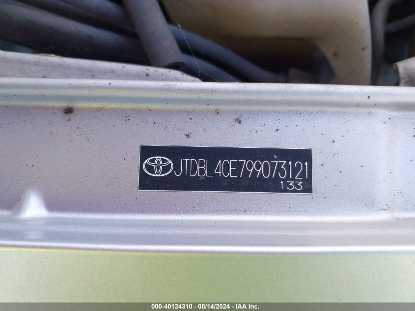2009 Toyota Corolla Le VIN: JTDBL40E799073121 Lot: 40124310