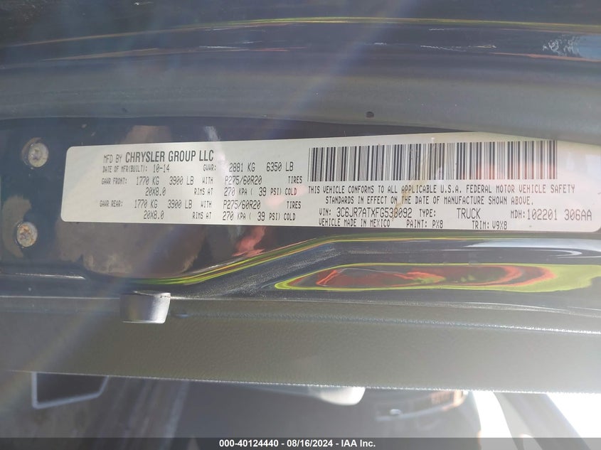 2015 RAM 1500 EXPRESS - 3C6JR7ATXFG533092