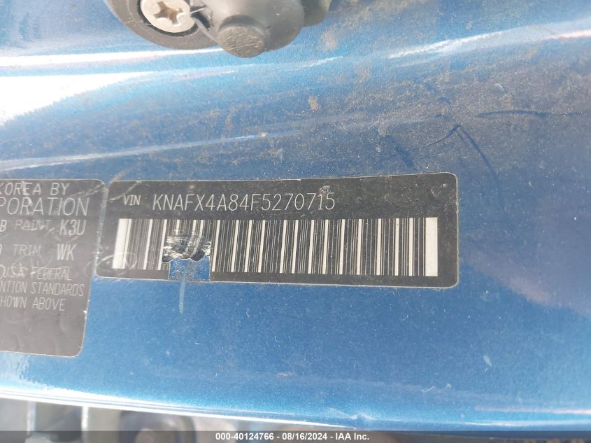 2015 Kia Forte Ex VIN: KNAFX4A84F5270715 Lot: 40124766