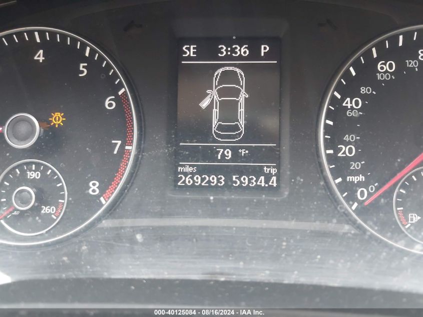 2012 Volkswagen Passat 2.5L Se VIN: 1VWBH7A33CC031035 Lot: 40125084