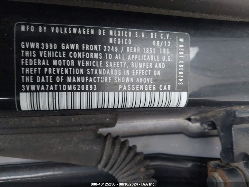 2013 VOLKSWAGEN BEETLE 2.0T TURBO - 3VWVA7AT1DM620893