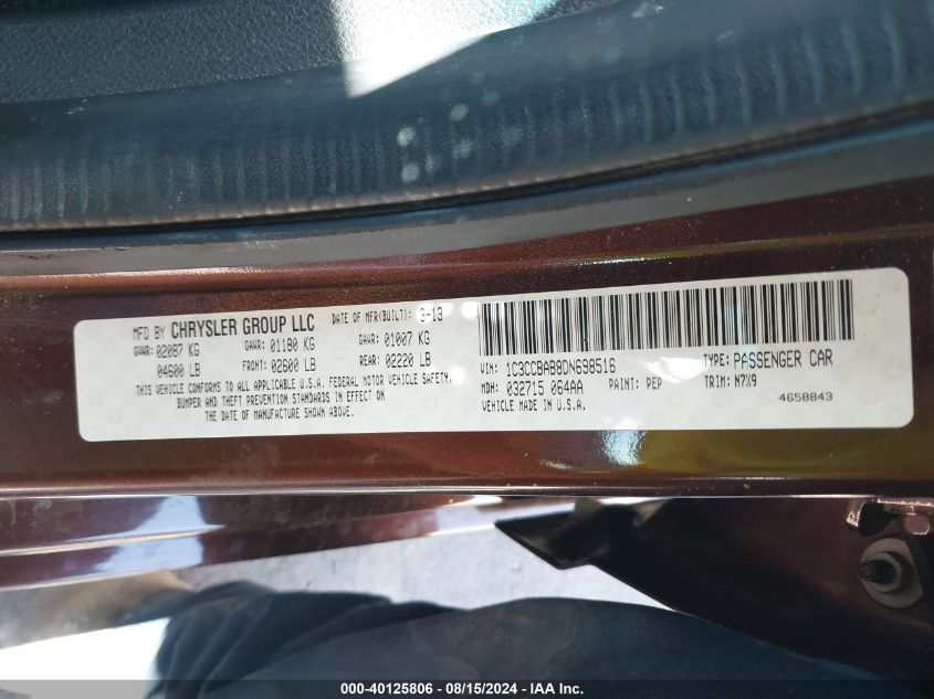 2013 CHRYSLER 200 LX - 1C3CCBAB8DN698516