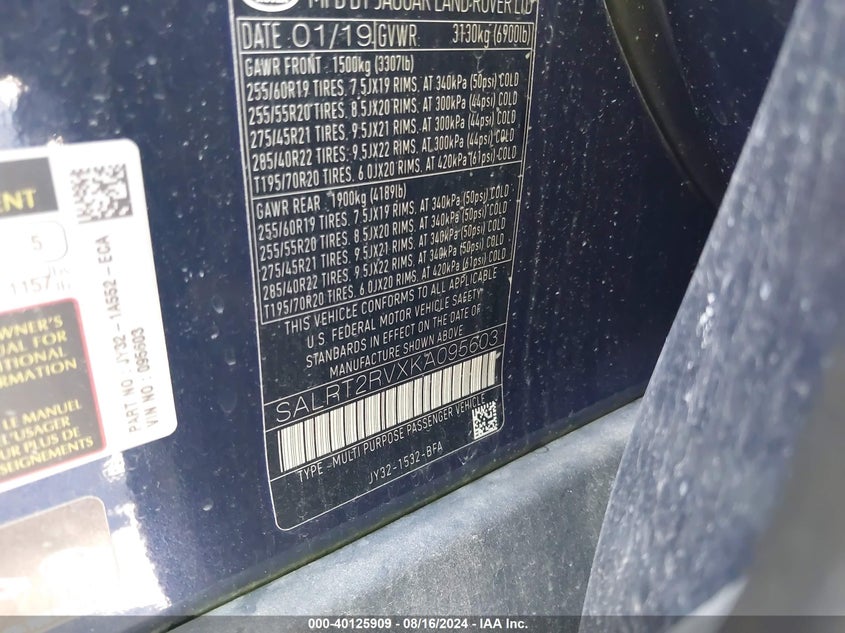 2019 LAND ROVER DISCOVERY HSE LUXURY - SALRT2RVXKA095603