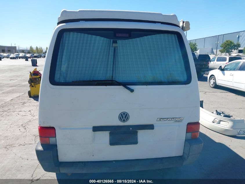 1995 Volkswagen Eurovan Camper/Transporter VIN: WV2EE0700SH002317 Lot: 40126565