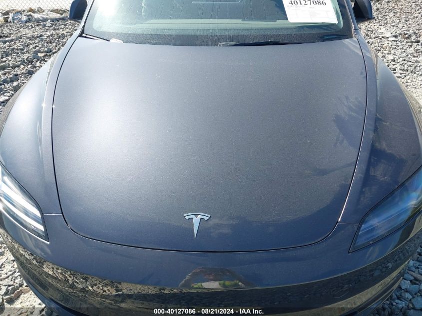 2024 Tesla Model 3 Long Range Dual Motor All-Wheel Drive VIN: 5YJ3E1EB0RF795287 Lot: 40127086