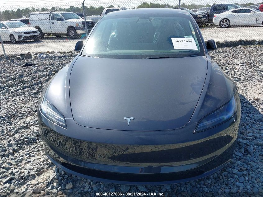 2024 Tesla Model 3 Long Range Dual Motor All-Wheel Drive VIN: 5YJ3E1EB0RF795287 Lot: 40127086