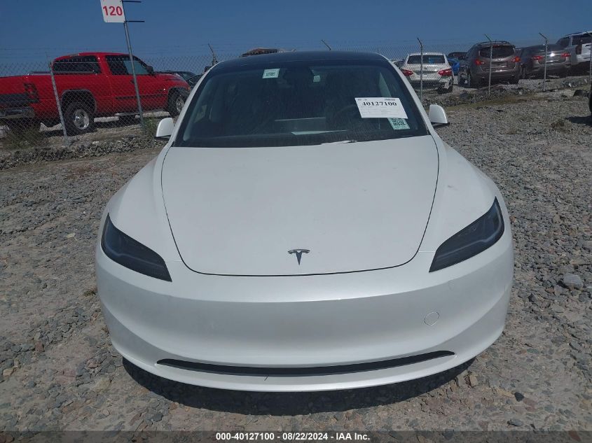 2024 Tesla Model 3 Rear-Wheel Drive VIN: 5YJ3E1EA2RF823727 Lot: 40127100