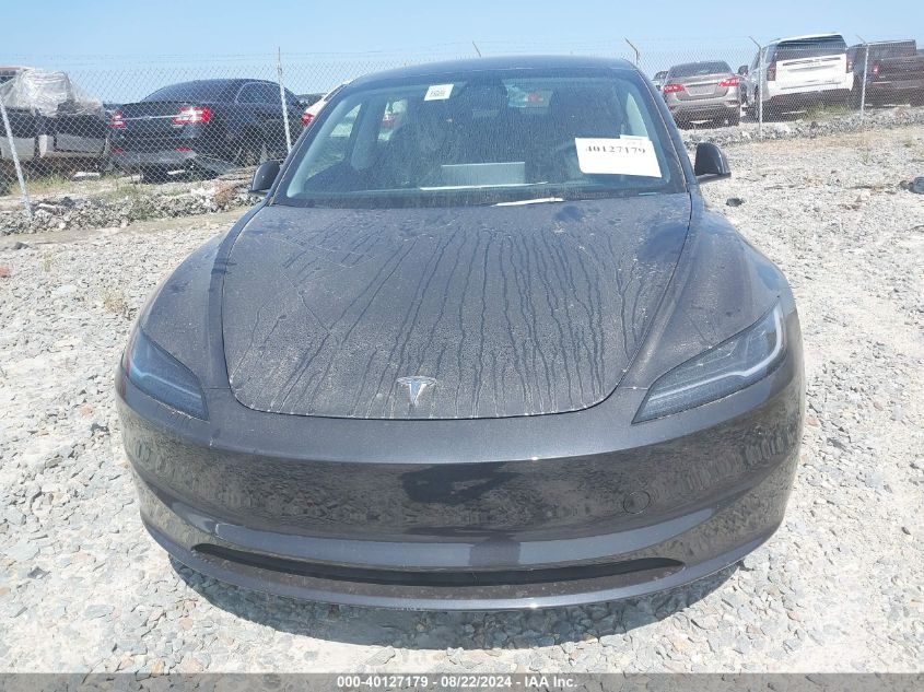 2024 Tesla Model 3 Long Range Dual Motor All-Wheel Drive VIN: 5YJ3E1EB1RF821198 Lot: 40127179