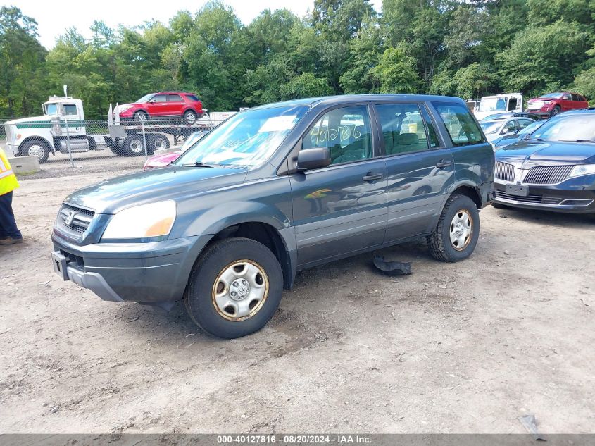 2005 Honda Pilot Lx VIN: 2HKYF18115H569163 Lot: 40127816