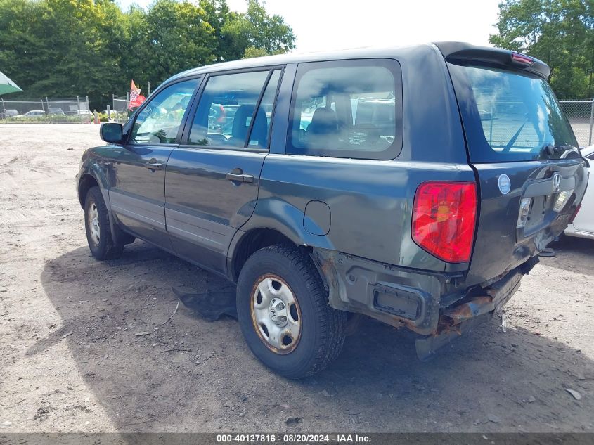 2005 Honda Pilot Lx VIN: 2HKYF18115H569163 Lot: 40127816