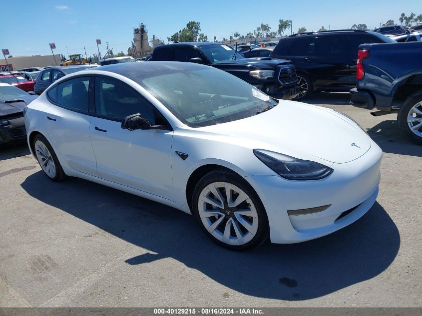 VIN 5YJ3E1EA5NF350478 2022 Tesla Model 3, Rear-Whee... no.1