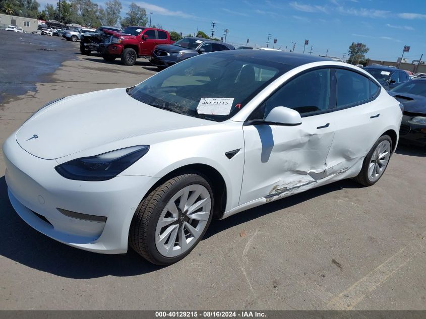 VIN 5YJ3E1EA5NF350478 2022 Tesla Model 3, Rear-Whee... no.2