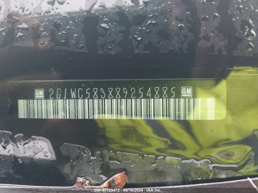 2008 Chevrolet Impala Lt VIN: 2G1WC583889254885 Lot: 40129472