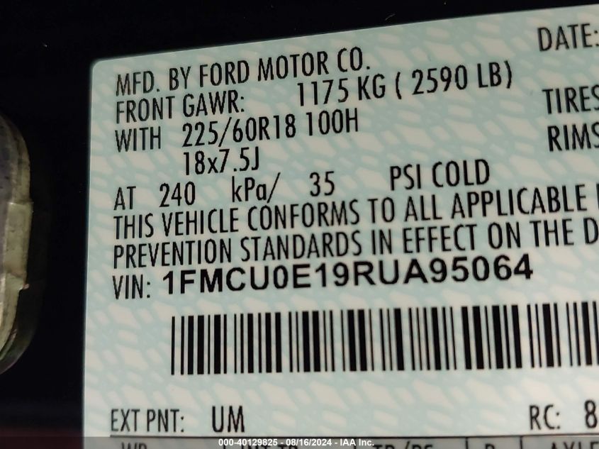 1FMCU0E19RUA95064 2024 FORD ESCAPE - Image 5