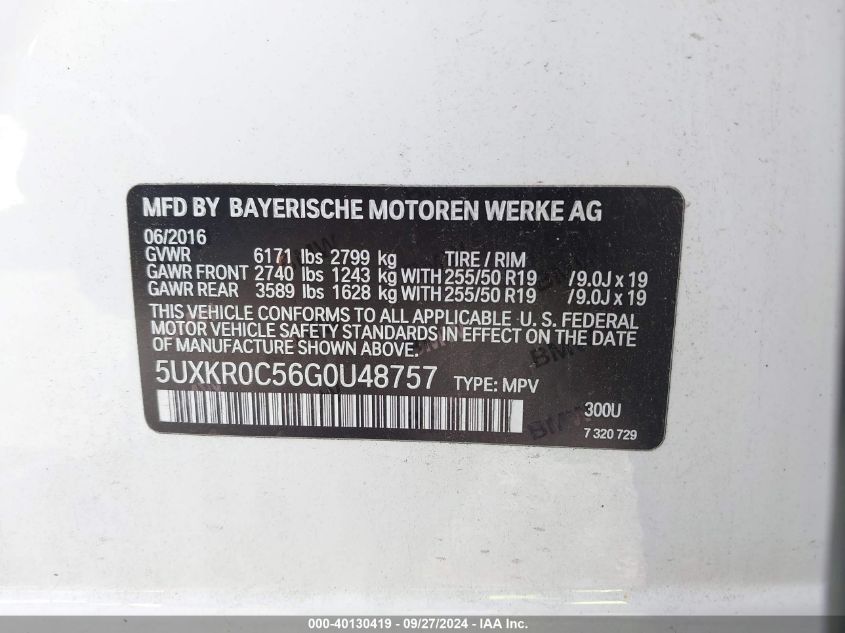 5UXKR0C56G0U48757 2016 BMW X5 xDrive35I