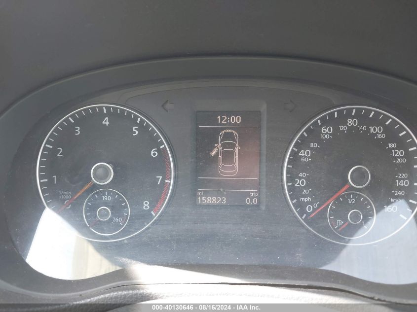 2013 Volkswagen Passat Se W/Sunroof VIN: 1VWBH7A3XDC142103 Lot: 40130646