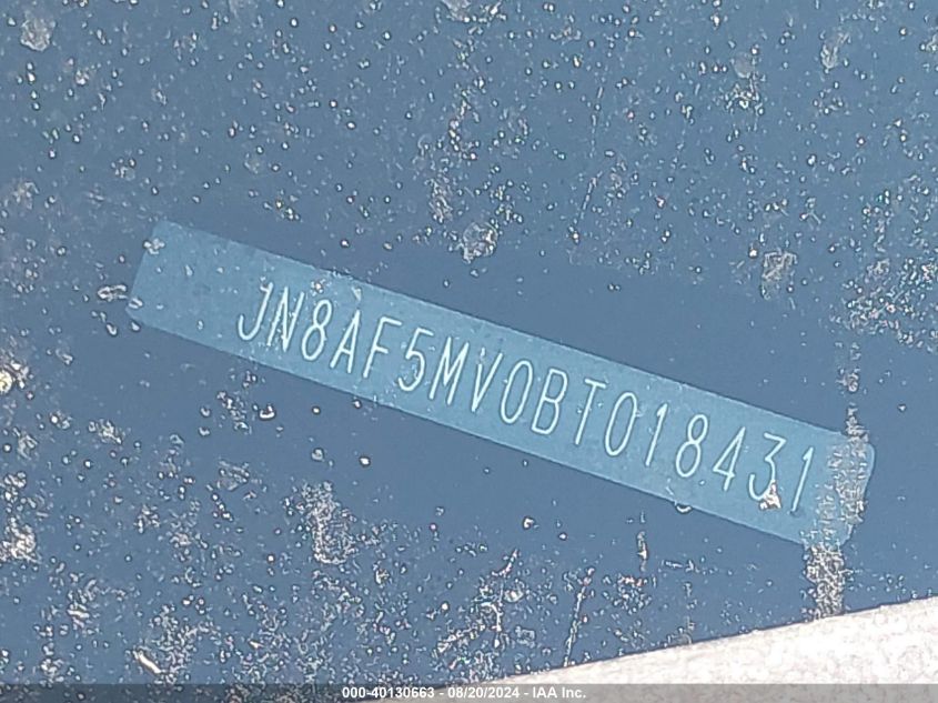 2011 Nissan Juke Sv VIN: JN8AF5MV0BT018431 Lot: 40130663